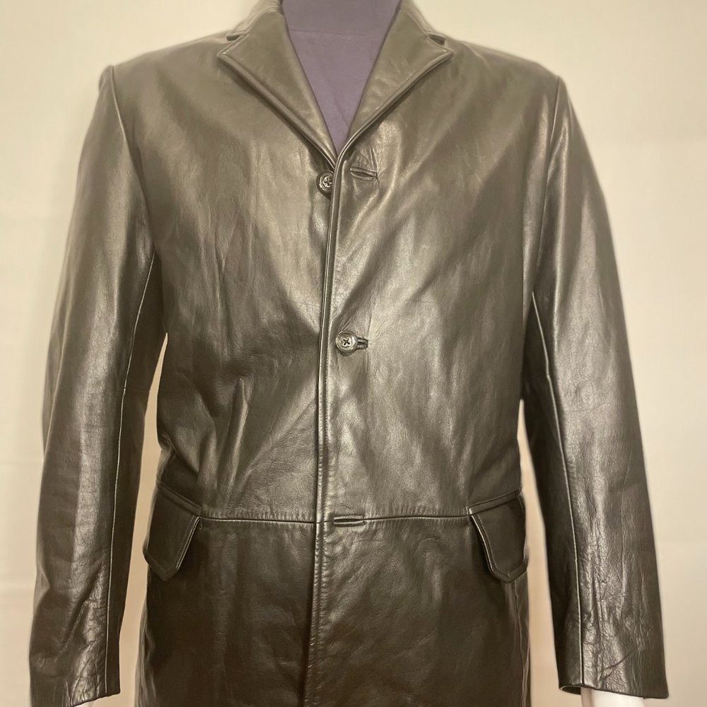 Banana Republic Black Leather Blazer - M - Picture 2 of 14